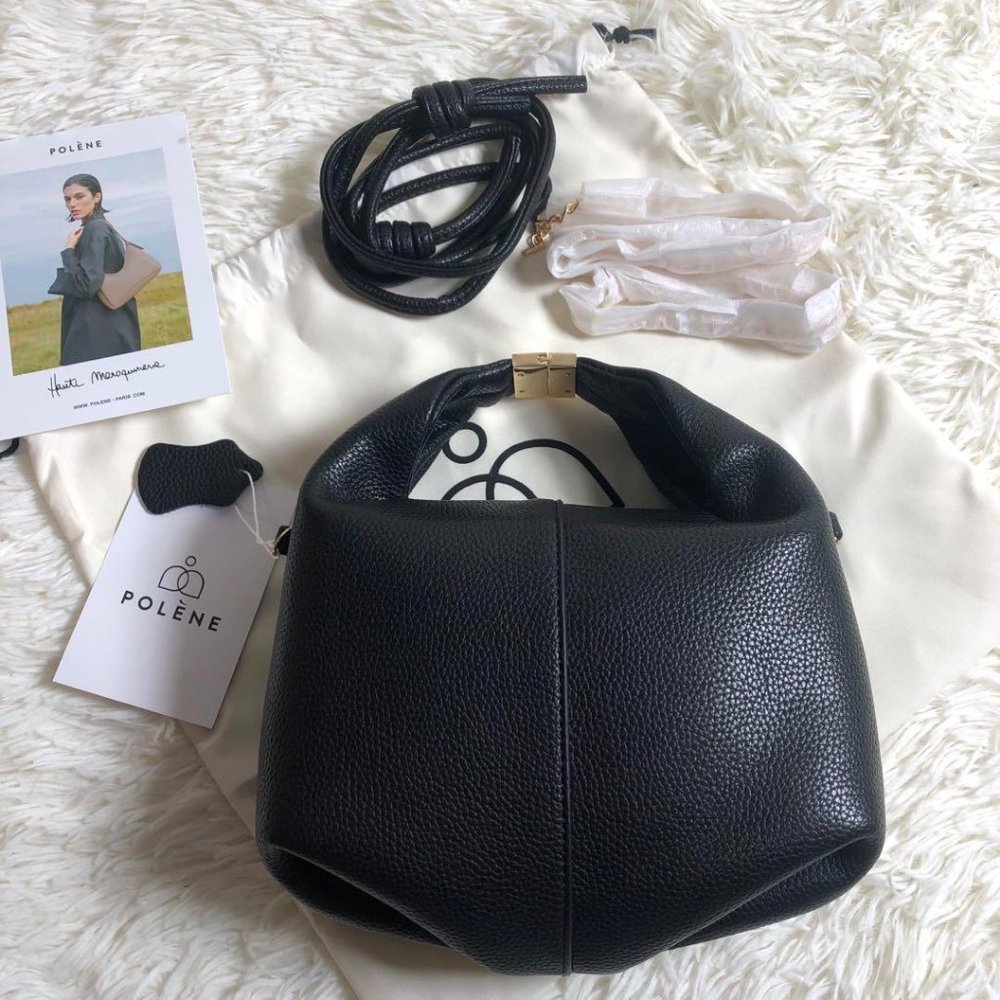 POLENE Beri Leather Bag -Black